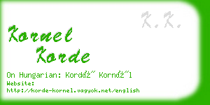 kornel korde business card